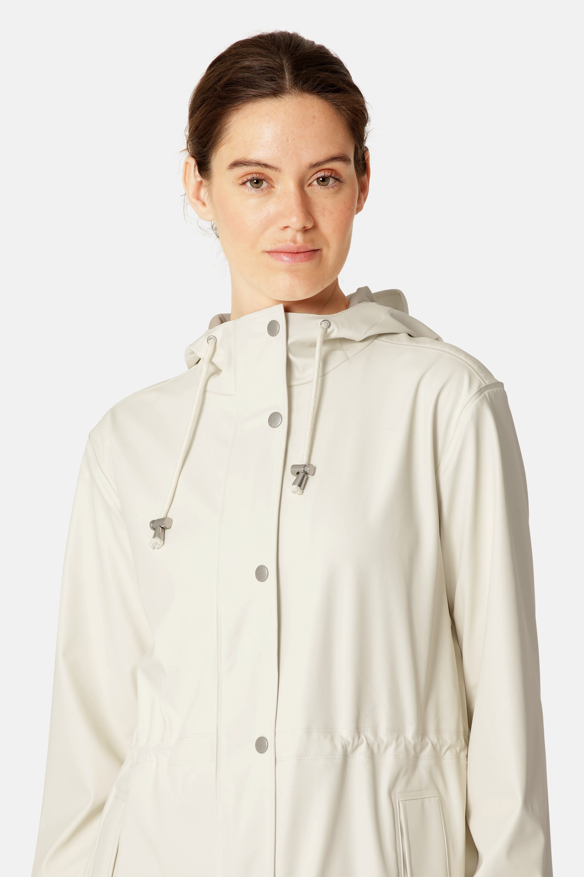 Long Parka Rain Jacket - Milk Creme